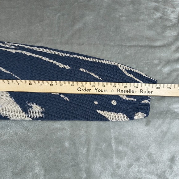 Vintage Venezia Jeans Sweater Women 22 24 Blue Paint Splatter Knit 90s Oversized - Picture 8 of 8